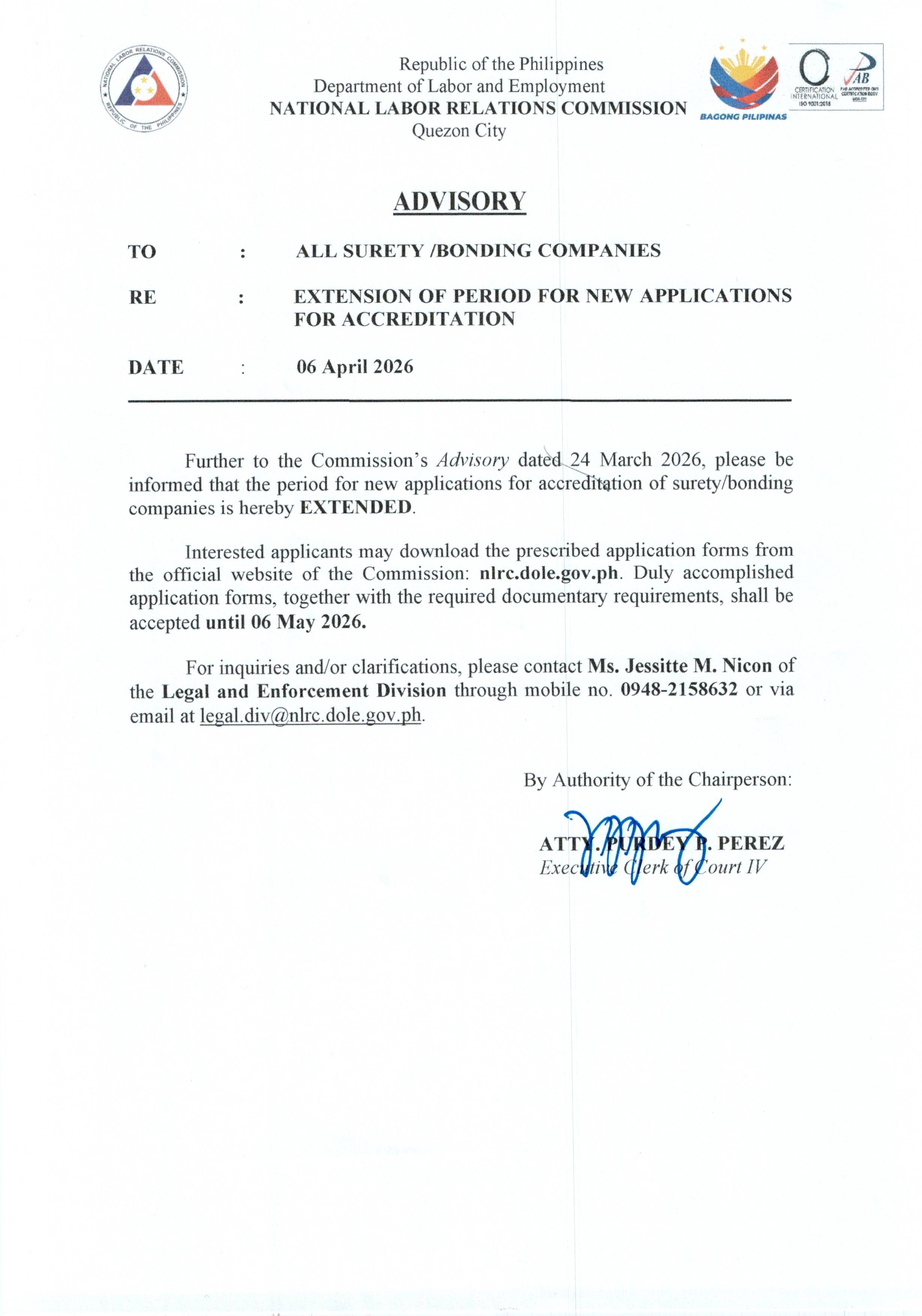 Notice to the public
